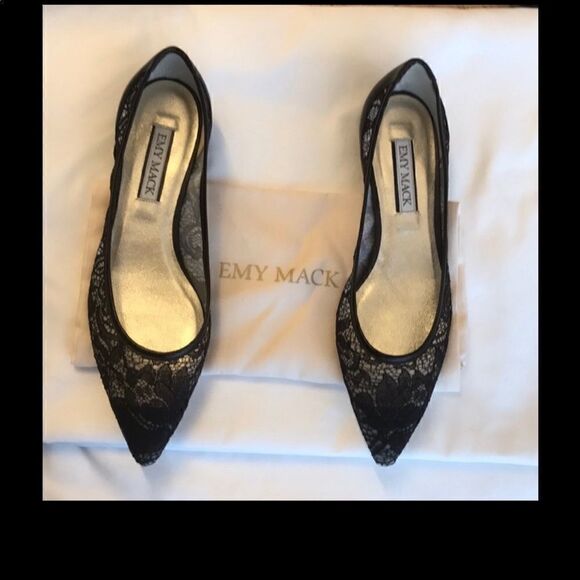 EMY MACK BLACK LACE FLATS. NEW - Picture 2 of 7